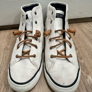 Sperry Men's White Canvas High-Tops